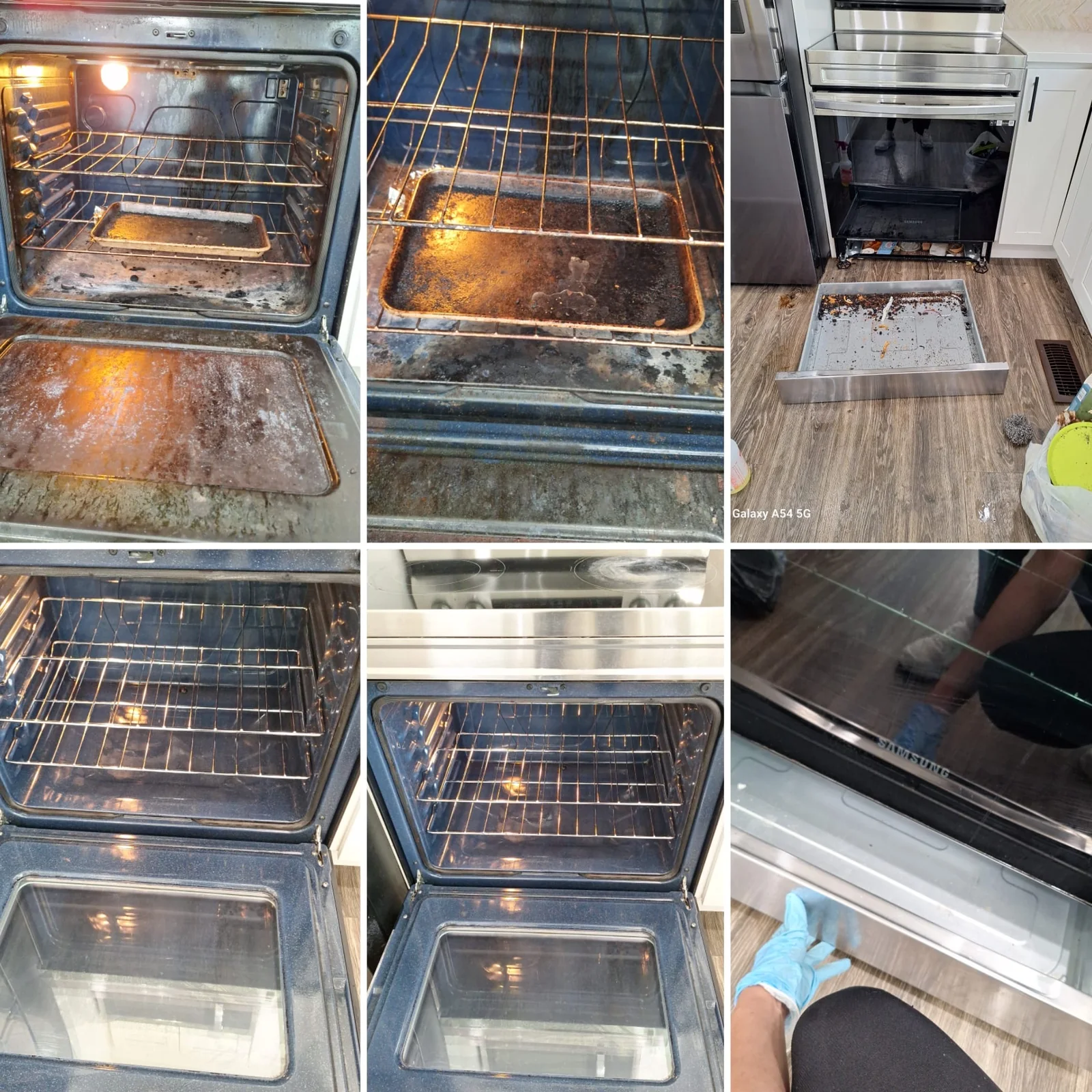 Oven cleaning before and after by Pack Cleaning Co.